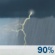 This Afternoon: A chance of showers and thunderstorms before 1pm, then showers and thunderstorms. Cloudy, with a high near 70. West southwest wind 10 to 15 mph, with gusts as high as 25 mph. Chance of precipitation is 90%. New rainfall amounts between a quarter and half of an inch possible. This Afternoon: Chance Showers And Thunderstorms